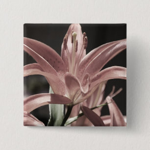 Lilies-Muted Tones by Shirley Taylor 15 Cm Square Badge