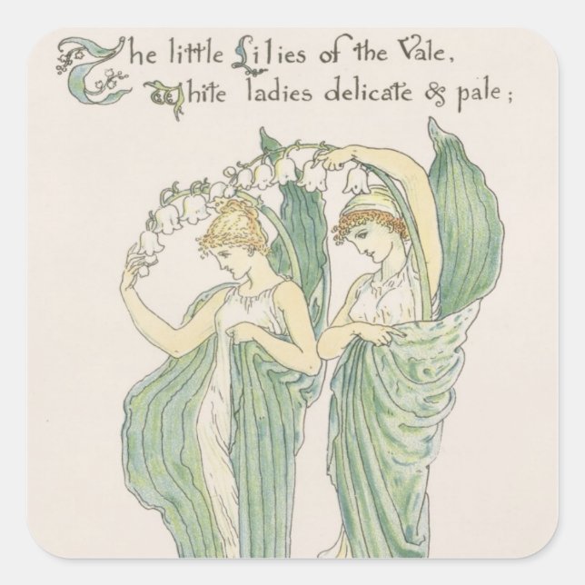 Lilies of the Vale, from Flora's Feast, 1901 (colo Square Sticker (Front)