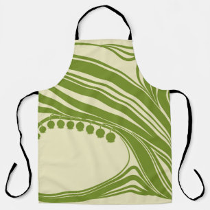 Lilies of the valley. Floral frame. Beautiful vint Apron