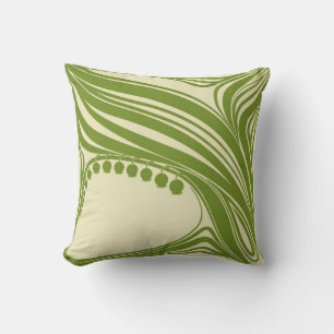 Lilies of the valley. Floral frame. Beautiful vint Cushion