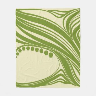 Lilies of the valley. Floral frame. Beautiful vint Fleece Blanket