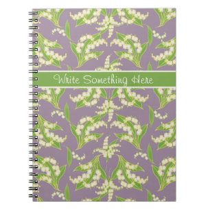 Lilies of the Valley Pattern on Mauve Notebook