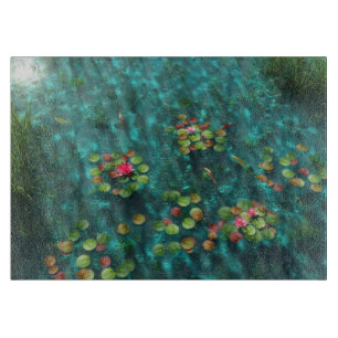 Lilies on the Water Cutting Board