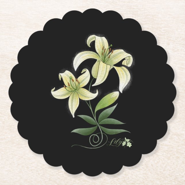 Lilies Paper Coaster (Front)