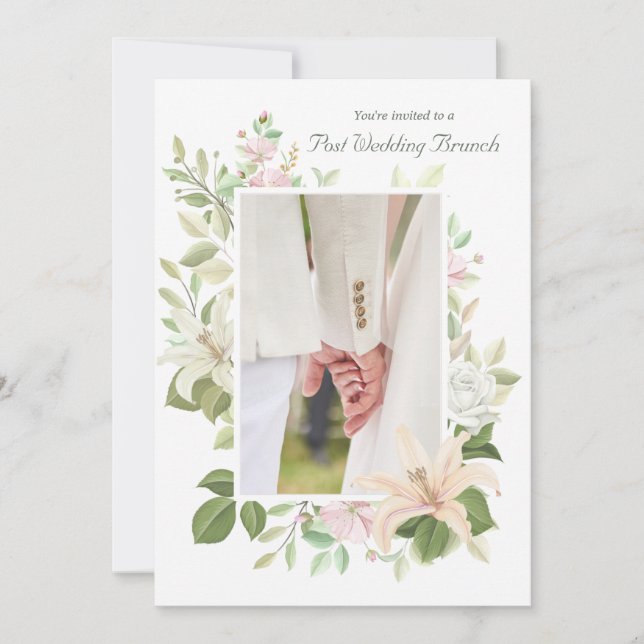 Lilies Post Wedding Brunch Invitation (Front)