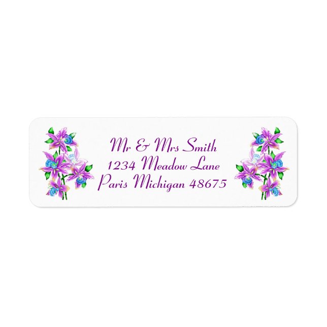 Lilies Return Address Label (Front)