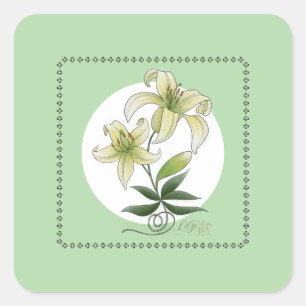 Lilies Square Sticker