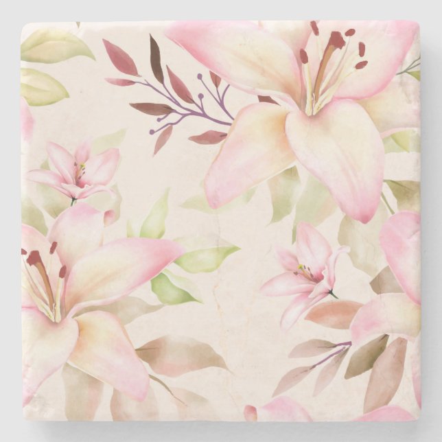 Lilies Stone Coaster (Front)