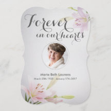 Lilies Sympathy Memorial Thank You Card with Photo