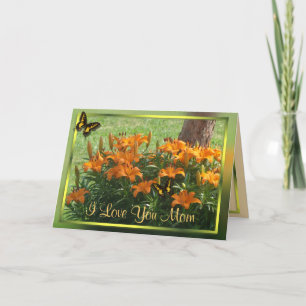 Lilies under the Redbud- customise any occasion Card