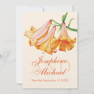 Lilies wedding flower painting wedding invite
