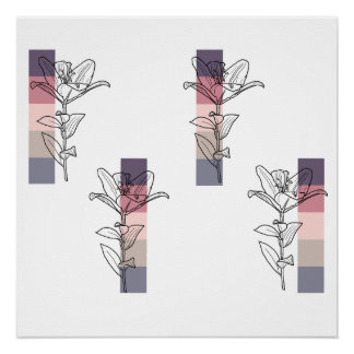 Lilies with a colour palette poster