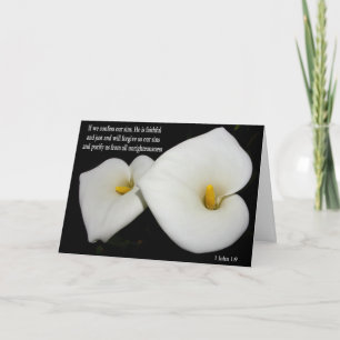 lilies with scripture easter card