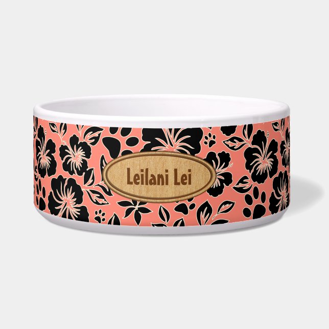 Lilikoi Paw Hawaiian Hibiscus Monogram Coral (Front)