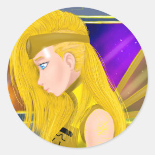 Lilin OC - Cyborg angel - Starset inspired art Classic Round Sticker