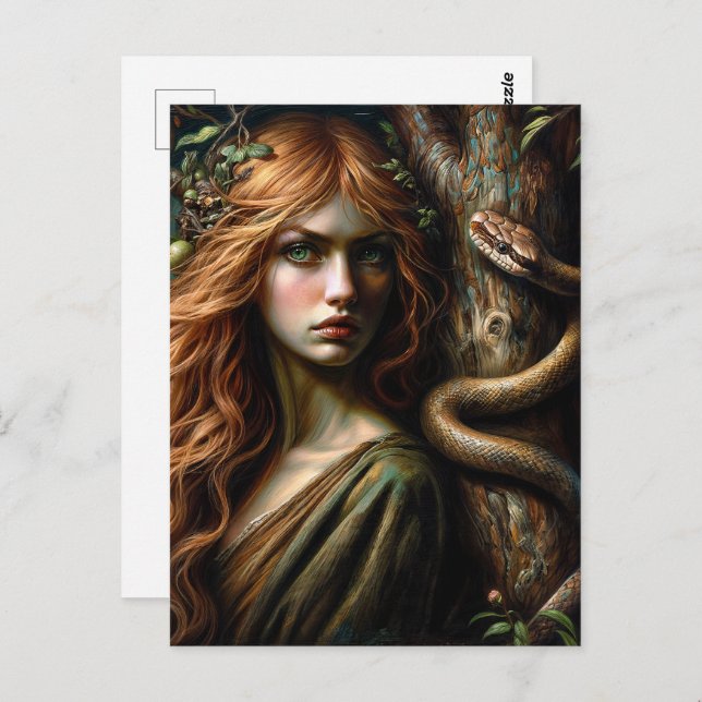 Lilith and Snake Botanical Art Postcard (Front/Back)