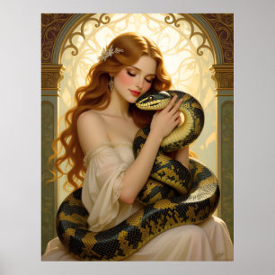 Lilith and the Serpent Biblical Art Poster