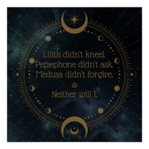 Lilith Didn't Kneel Divine Rebellion Inspirational Poster