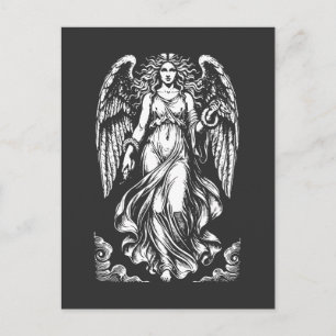 Lilith Fallen Angel with Flowing Robes and snake Postcard