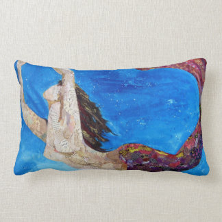 Lilith - mermaid collage art lumbar cushion