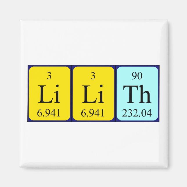 Lilith periodic table name magnet (Front)