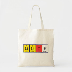 Lilith periodic table name tote bag