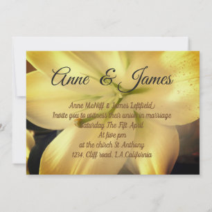 Lilium Flower Photo Wedding Invitation