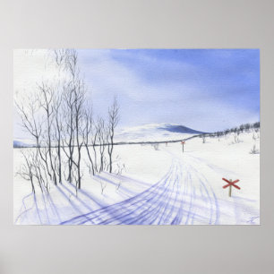 Lill-ulvån winter in the Swedish mountains Poster