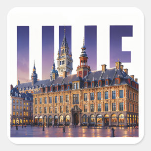 Lille France Historic Flemish Heritage Square Sticker