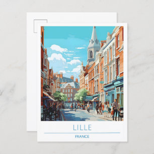 Lille France Vintage Travel  Postcard