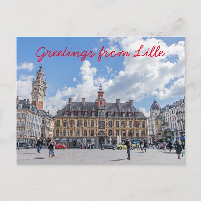 Lille Grand Place view postcard (Front)