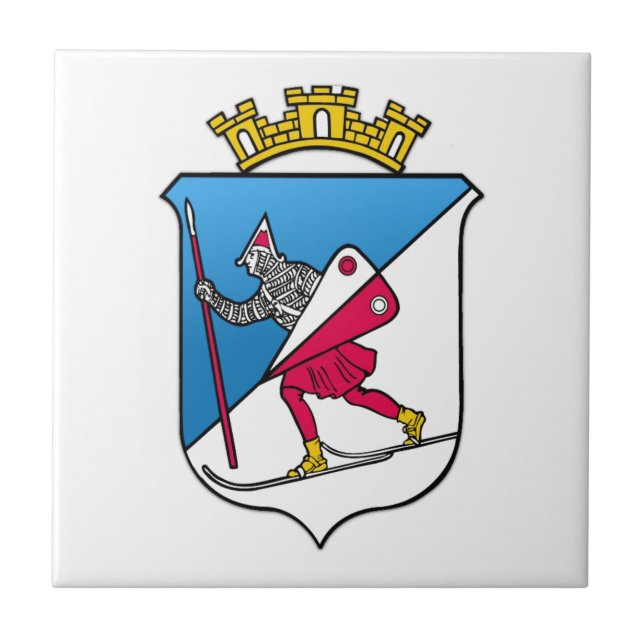 Lillehammer Norway Coat of Arms Heraldry Ceramic Tile (Front)