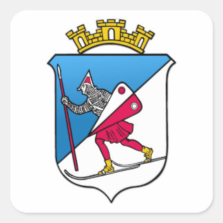 Lillehammer Norway Coat of Arms Heraldry Square Sticker