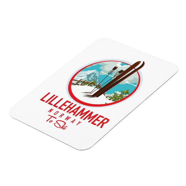 Lillehammer Norway Ski logo Magnet (Left Side)