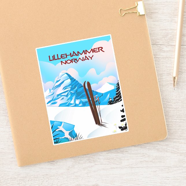 Lillehammer Norway Ski poster. (Notebook)