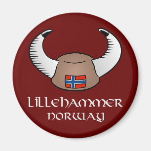 Lillehammer Norway Viking Hat Magnet