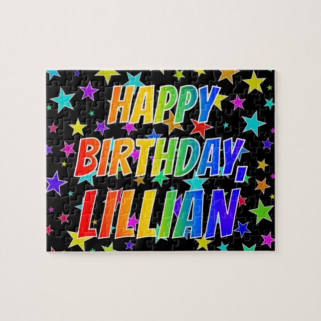"LILLIAN" First Name, Fun "HAPPY BIRTHDAY" Jigsaw Puzzle (Horizontal)