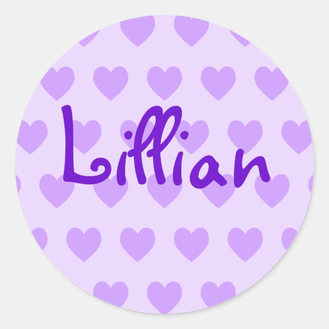 Lillian in Purple Classic Round Sticker (Front)