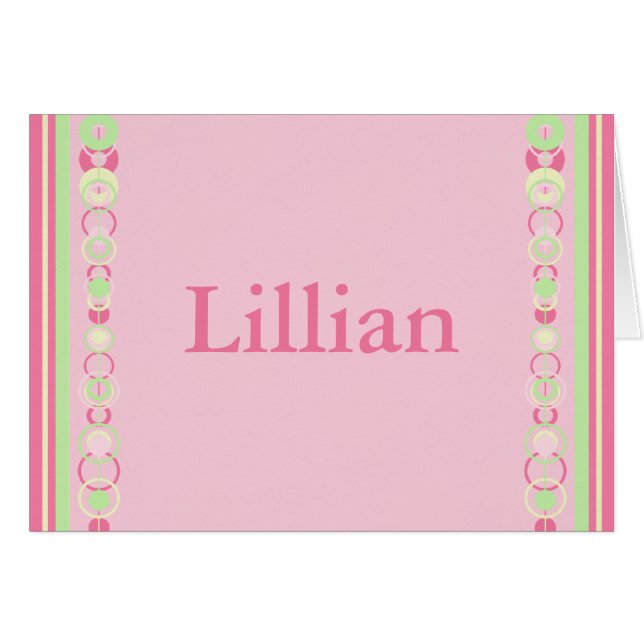 Lillian Modern Circles Custom Name Card (Front Horizontal)