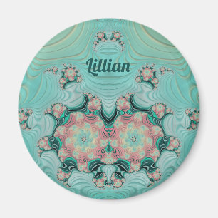 LILLIAN ~ Pastel Pink and Green ~ Stunning Design  Magnet