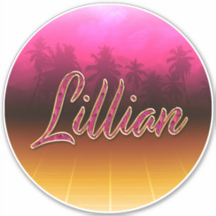 Lillian Vorname Name golden pink Aufkleber Sticker