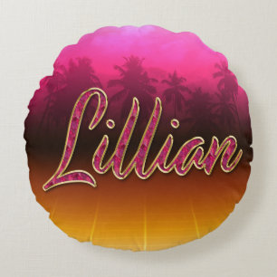 Lillian Vorname Name golden pink Kissen Round Cushion