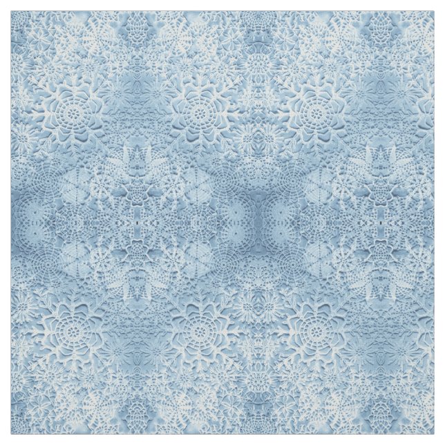 Lillian's Baby Blue Snowflakes Fabric (Swatch)