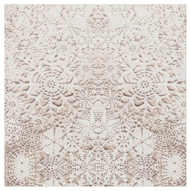 Lillian's Vanilla Cream Snowflakes Fabric (Close Up)