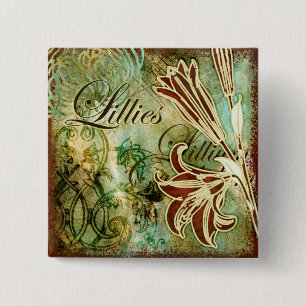 Lillies 15 Cm Square Badge