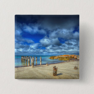 Lillies Beach Wybalena, Flinders Island 15 Cm Square Badge