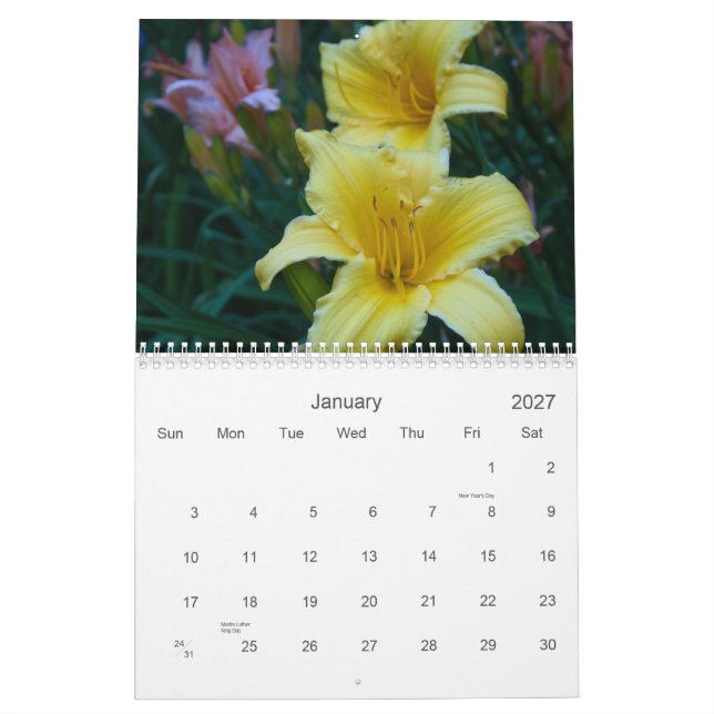 Lillies Calendar (Jan 2027)