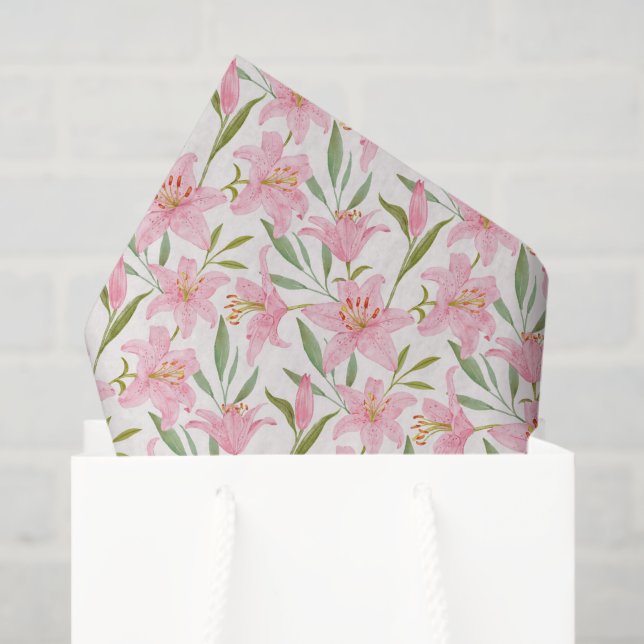 Lillies Floral Decoupage Tissue Paper (Gift Bag)