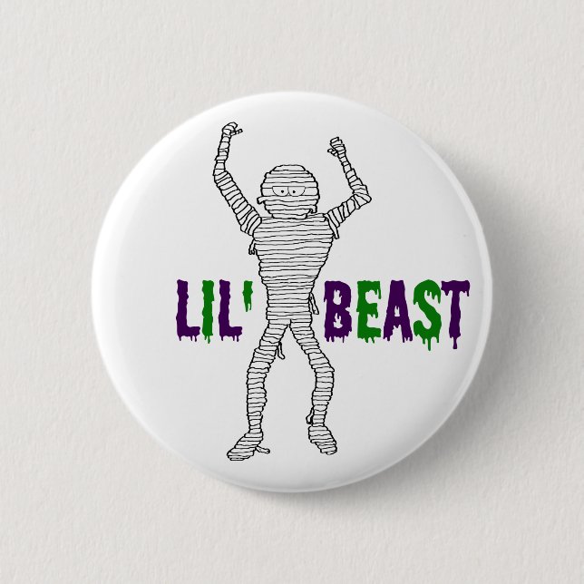 Lil'Lil' Beast Mummy Purple and Green Dripping Fo 6 Cm Round Badge (Front)