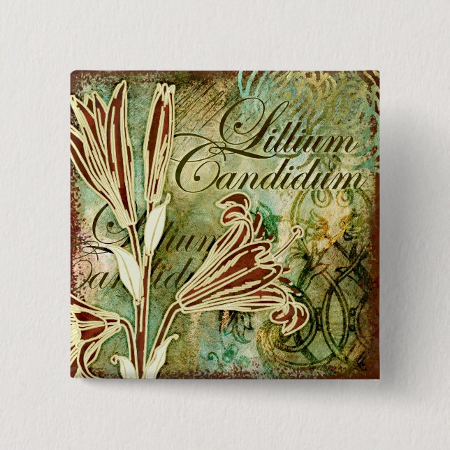 Lillium Candidum 15 Cm Square Badge (Front)